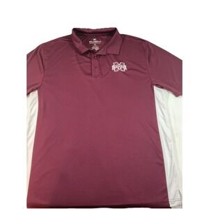 Colosseum Men's XL Mississippi State University Maroon Polo Shirt. K8